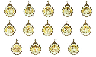 Fourteen Stations of the Cross - Complete Set of Chapel Wall Plaques - Realistic Color - Hand-Painted