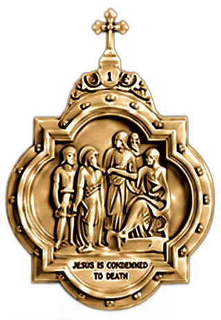 Chapel Wall Plaque Station #1 Statue - 19-inch