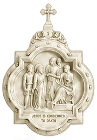 Chapel Wall Plaque Station #1 Statue - 19-inch