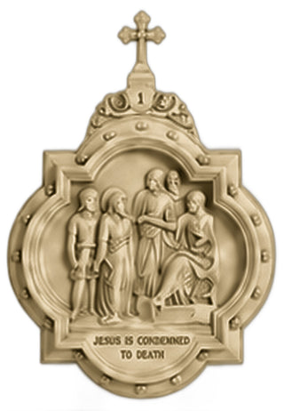 Chapel Wall Plaque Station #1 Statue - 19-inch