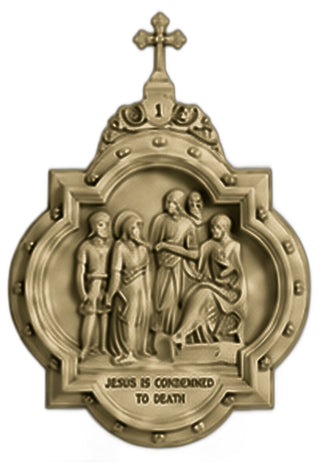 Chapel Wall Plaque Station #1 Statue - 19-inch