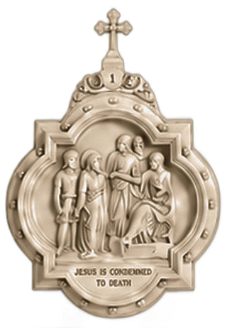 Chapel Wall Plaque Station #1 Statue - 19-inch