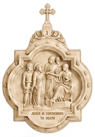 Chapel Wall Plaque Station #1 Statue - 19-inch