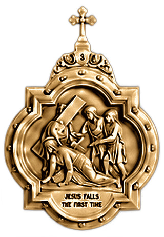 Chapel Wall Plaque Station #3 Statue - 19-inch