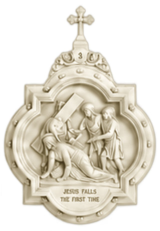 Chapel Wall Plaque Station #3 Statue - 19-inch