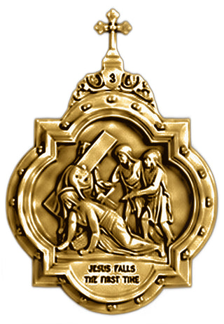 Chapel Wall Plaque Station #3 Statue - 19-inch