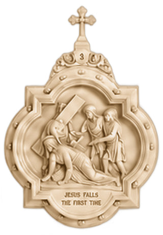 Chapel Wall Plaque Station #3 Statue - 19-inch