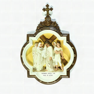 Chapel Wall Plaque Station #6 Statue - 19-inch - Realistic Color - Hand-Painted