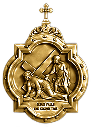 Chapel Wall Plaque Station #7 Statue - 19-inch