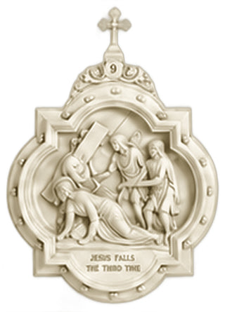Chapel Wall Plaque Station #9 Statue - 19-inch