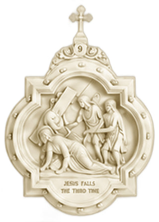 Chapel Wall Plaque Station #9 Statue - 19-inch