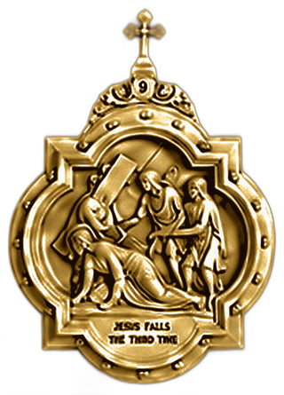 Chapel Wall Plaque Station #9 Statue - 19-inch