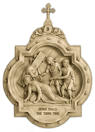 Chapel Wall Plaque Station #9 Statue - 19-inch