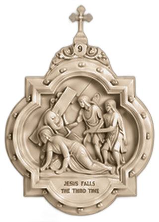 Chapel Wall Plaque Station #9 Statue - 19-inch