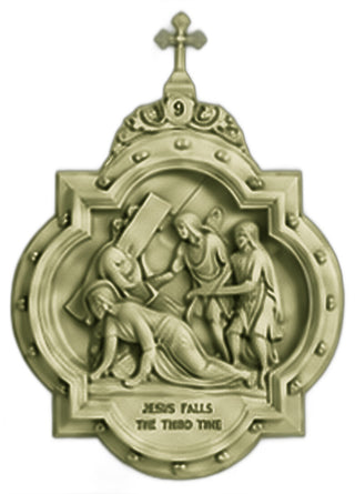 Chapel Wall Plaque Station #9 Statue - 19-inch