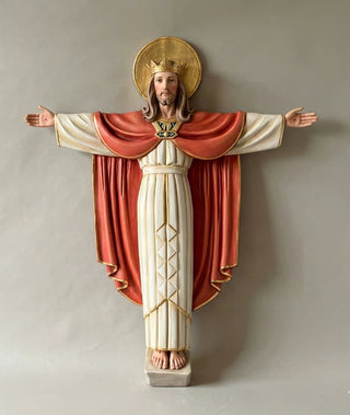 Christ the King Wall Statue - 24-inch - Realistic Color - Hand-Painted