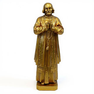 Saint John Vianney Statue - 7.5-inch — Antique Gold finish