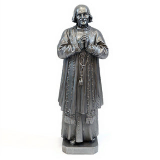 Saint John Vianney Statue - 7.5-inch — Aged Silver finish