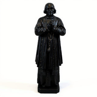 Saint John Vianney Statue - 7.5-inch — Flat Black finish