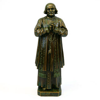 Saint John Vianney Statue - 7.5-inch — Green Bronze finish