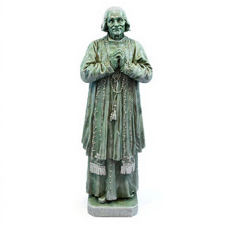 Saint John Vianney Statue - 7.5-inch — Mossy Green finish