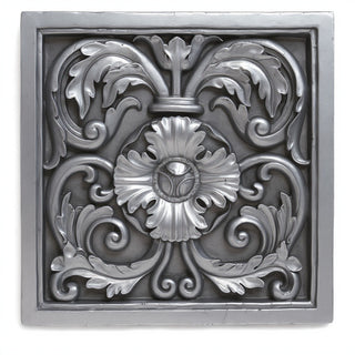 Square Decoration Wall Plaque - 16-inch — Aged Silver finish
