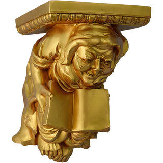 Monk Figure Wall Bracket - 15-inch — Antique Gold finish