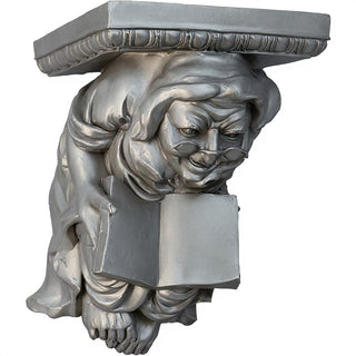 Monk Figure Wall Bracket - 15-inch — Aged Silver finish