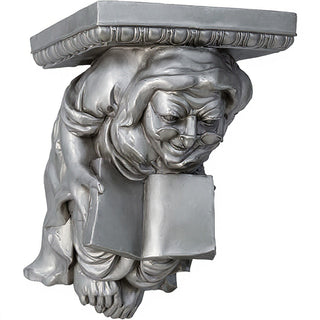 Monk Figure Wall Bracket - 15-inch — Antique Silver finish