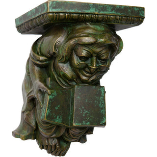 Monk Figure Wall Bracket - 15-inch — Green Bronze finish