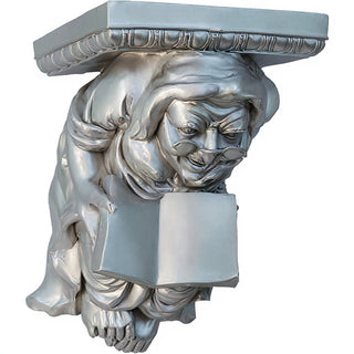 Monk Figure Wall Bracket - 15-inch — Silver finish