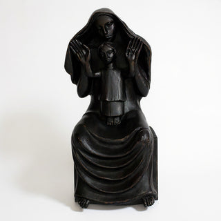 Medieval Mary and Child Statue - 45-inch — Iron finish