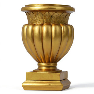 Carved Stadium Urn Planter - 20-inch — Antique Gold finish