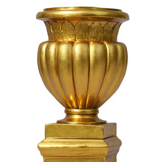 Carved Stadium Urn Planter - 20-inch — Deep Gold finish