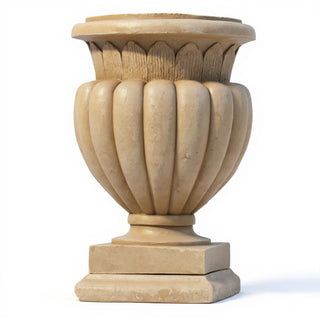 Carved Stadium Urn Planter - 20-inch — Museum Terracotta finish
