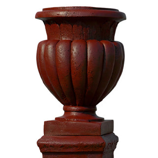 Carved Stadium Urn Planter - 20-inch — Rust finish