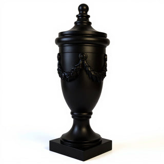 San Marino Finial with Lid - 32-inch — Flat Black finish