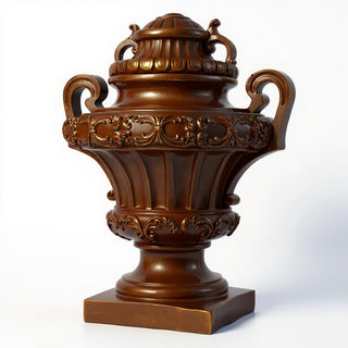 Embellished Urn with Lid Planter - 31-inch — Bronze finish