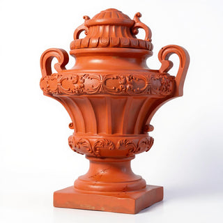 Embellished Urn with Lid Planter - 31-inch — Metro finish