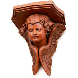 Angel Face with Wings Wall Plaque - 16-inch — Metro finish