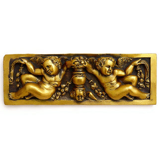 Angels with Urn Relief Wall Plaque — Antique Gold finish