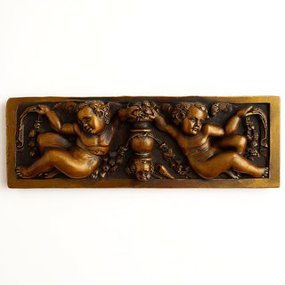 Angels with Urn Relief Wall Plaque — Bronze finish