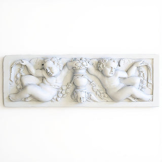 Angels with Urn Relief Wall Plaque — Flat White finish
