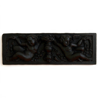 Angels with Urn Relief Wall Plaque — Iron finish