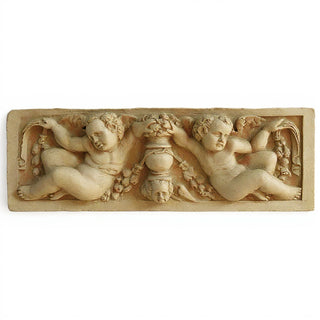 Angels with Urn Relief Wall Plaque — Museum Terracotta finish