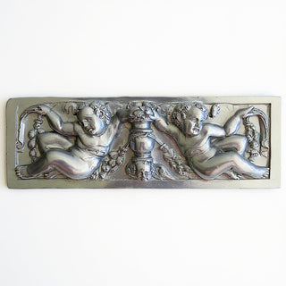 Angels with Urn Relief Wall Plaque — Silver finish