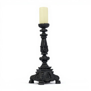 Baroque Candle Holder Candleholder - 20-inch — Dusted Black finish