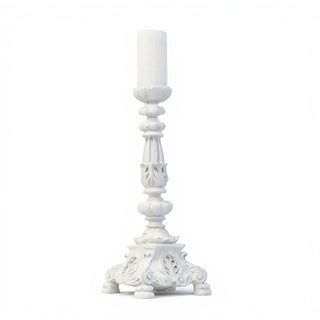 Baroque Candle Holder Candleholder - 20-inch — Flat White finish