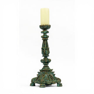 Baroque Candle Holder Candleholder - 20-inch — Green Bronze finish