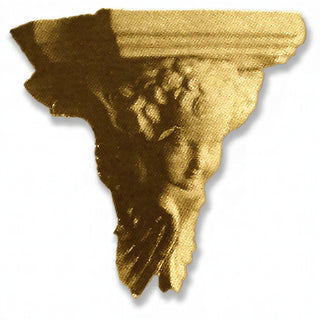 Angel Face Bracket, Small Wall Bracket - 7-inch — Antique Gold finish